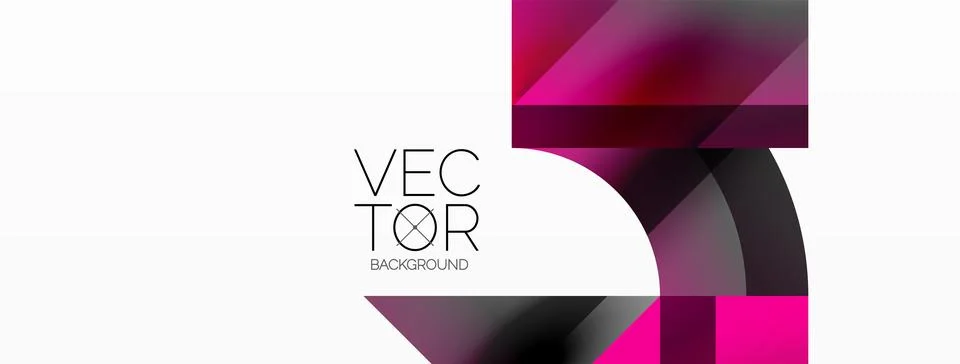 Glossy circle, square, triangle shapes minimalist geometric backdrop. Sleek Stock Illustration