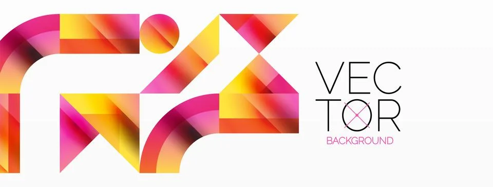 Glossy circle, square, triangle shapes minimalist geometric backdrop. Sleek Stock Illustration