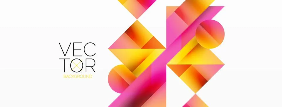 Glossy circle, square, triangle shapes minimalist geometric backdrop. Sleek 스톡 일러스트