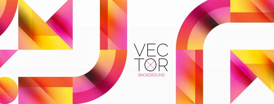 Glossy circle, square, triangle shapes minimalist geometric backdrop. Sleek 库存插图