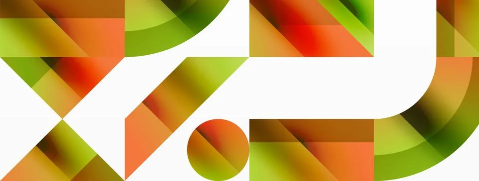 Glossy circle, square, triangle shapes minimalist geometric backdrop. Sleek Stock Illustration