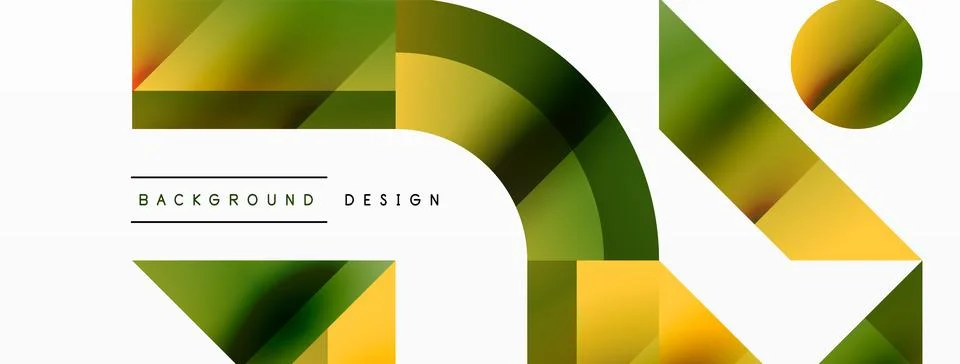 Glossy circle, square, triangle shapes minimalist geometric backdrop. Sleek Stock Illustration