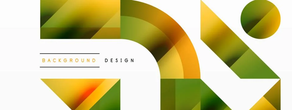 Glossy circle, square, triangle shapes minimalist geometric backdrop. Sleek Stock Illustration