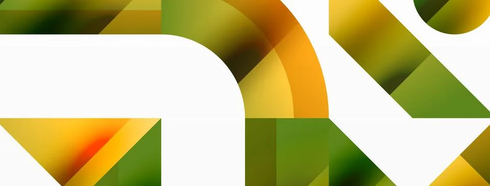 Glossy circle, square, triangle shapes minimalist geometric backdrop. Sleek Stock Illustration
