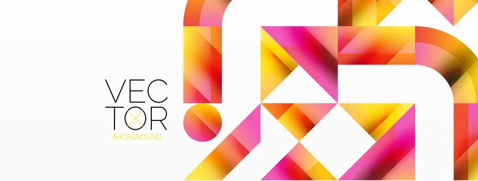 Glossy circle, square, triangle shapes minimalist geometric backdrop. Sleek Stockillustratie
