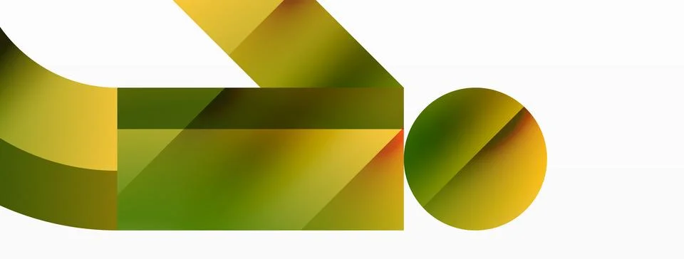 Glossy circle, square, triangle shapes minimalist geometric backdrop. Sleek 库存插图