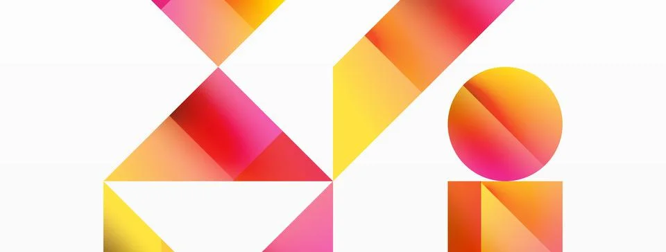 Glossy circle, square, triangle shapes minimalist geometric backdrop. Sleek イラスト素材