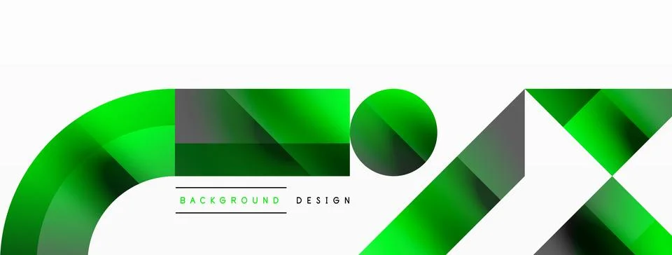 Glossy circle, square, triangle shapes minimalist geometric backdrop. Sleek Stock Illustration