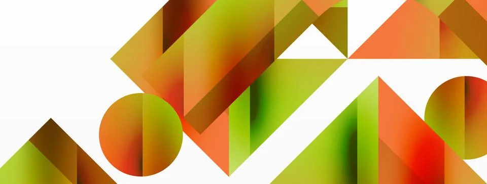 Glossy circle, square, triangle shapes minimalist geometric backdrop. Sleek イラスト素材