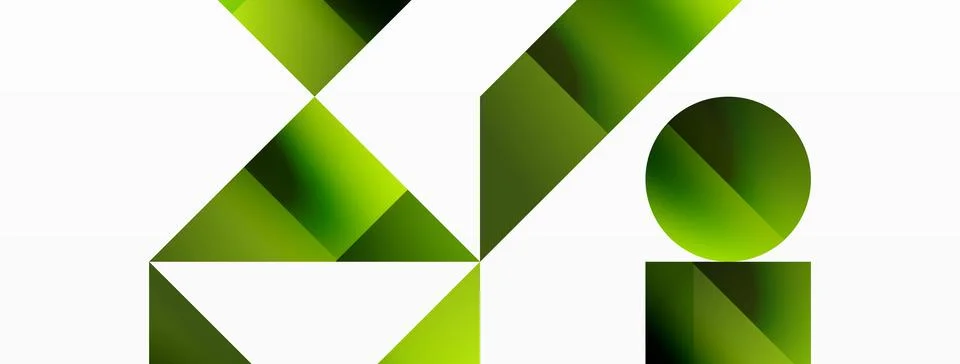 Glossy circle, square, triangle shapes minimalist geometric backdrop. Sleek 库存插图