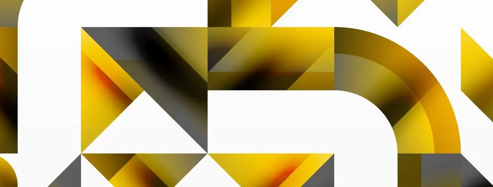 Glossy circle, square, triangle shapes minimalist geometric backdrop. Sleek 库存插图