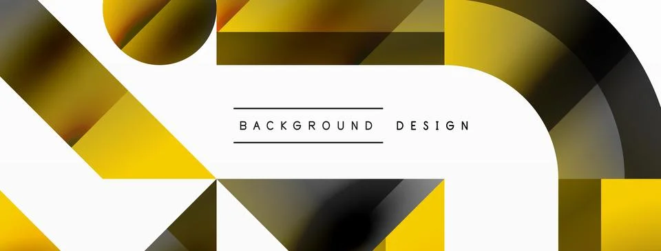 Glossy circle, square, triangle shapes minimalist geometric backdrop. Sleek Stock Illustration