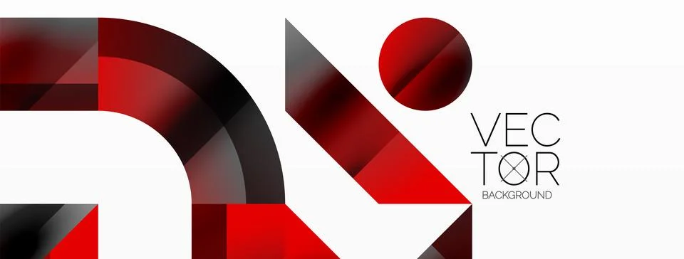 Glossy circle, square, triangle shapes minimalist geometric backdrop. Sleek Stock Illustration