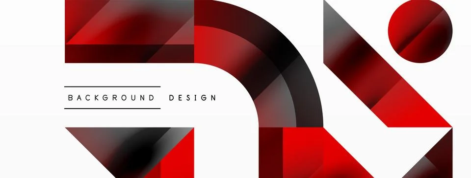 Glossy circle, square, triangle shapes minimalist geometric backdrop. Sleek 库存插图