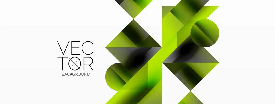 Glossy circle, square, triangle shapes minimalist geometric backdrop. Sleek Stock Illustration