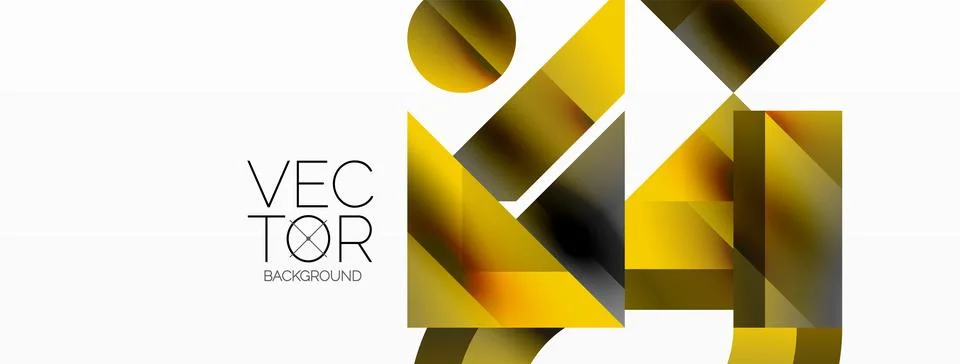 Glossy circle, square, triangle shapes minimalist geometric backdrop. Sleek Stock Illustration