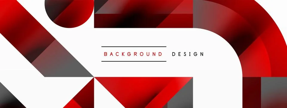 Glossy circle, square, triangle shapes minimalist geometric backdrop. Sleek Stock Illustration