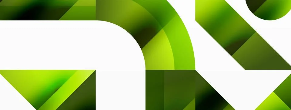Glossy circle, square, triangle shapes minimalist geometric backdrop. Sleek Stock Illustration