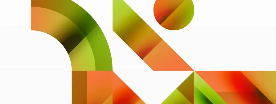Glossy circle, square, triangle shapes minimalist geometric backdrop. Sleek 库存插图