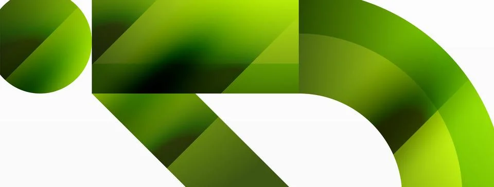 Glossy circle, square, triangle shapes minimalist geometric backdrop. Sleek 库存插图