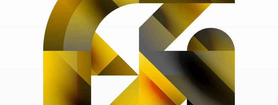 Glossy circle, square, triangle shapes minimalist geometric backdrop. Sleek Stock Illustration