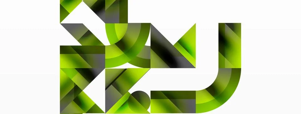 Glossy circle, square, triangle shapes minimalist geometric backdrop. Sleek 库存插图