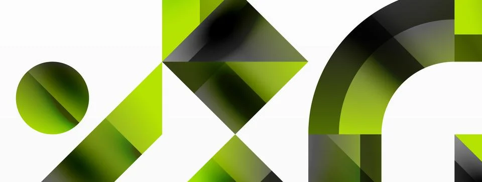 Glossy circle, square, triangle shapes minimalist geometric backdrop. Sleek イラスト素材