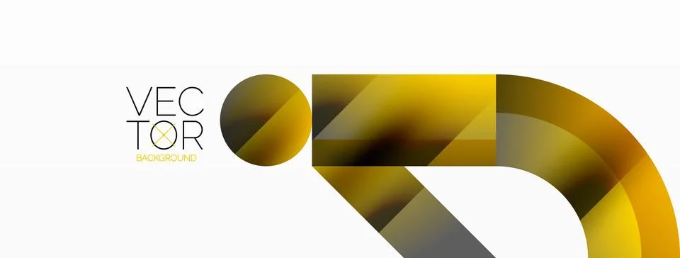 Glossy circle, square, triangle shapes minimalist geometric backdrop. Sleek Stock Illustration