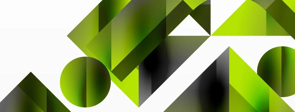 Glossy circle, square, triangle shapes minimalist geometric backdrop. Sleek イラスト素材