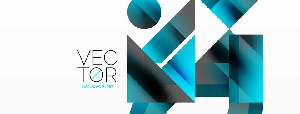 Glossy circle, square, triangle shapes minimalist geometric backdrop. Sleek イラスト素材