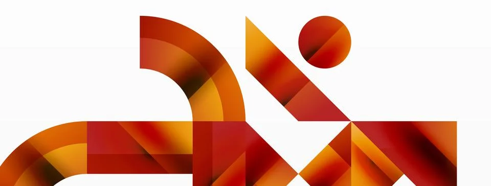 Glossy circle, square, triangle shapes minimalist geometric backdrop. Sleek 库存插图