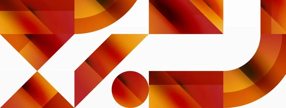 Glossy circle, square, triangle shapes minimalist geometric backdrop. Sleek 库存插图
