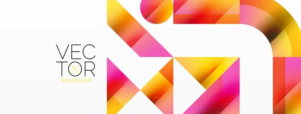 Glossy circle, square, triangle shapes minimalist geometric backdrop. Sleek 库存插图