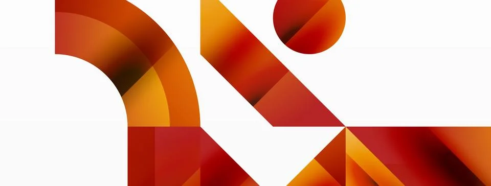 Glossy circle, square, triangle shapes minimalist geometric backdrop. Sleek Stock Illustration