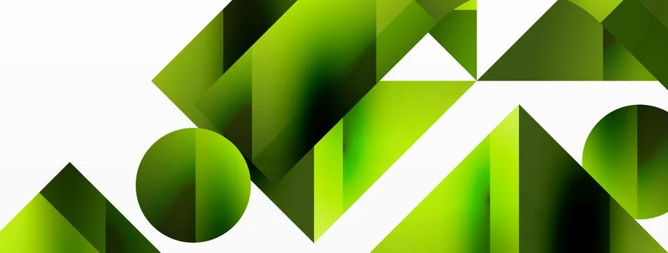 Glossy circle, square, triangle shapes minimalist geometric backdrop. Sleek 库存插图