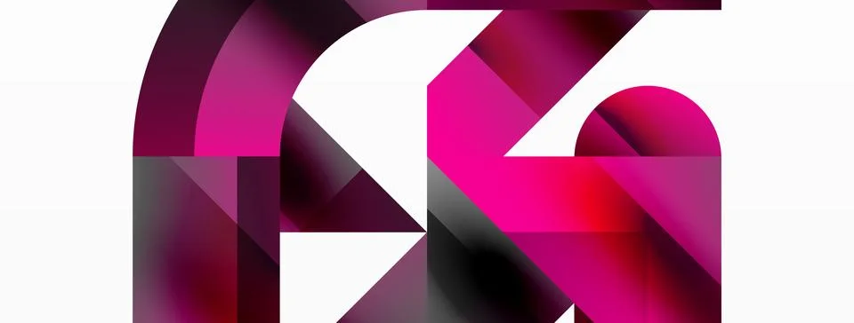 Glossy circle, square, triangle shapes minimalist geometric backdrop. Sleek 库存插图