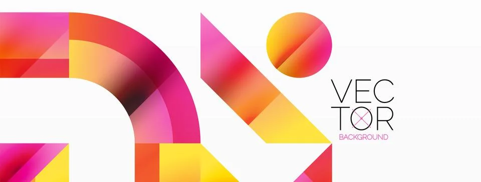 Glossy circle, square, triangle shapes minimalist geometric backdrop. Sleek Stockillustratie