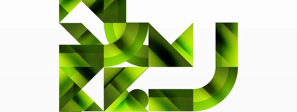 Glossy circle, square, triangle shapes minimalist geometric backdrop. Sleek Stock Illustration