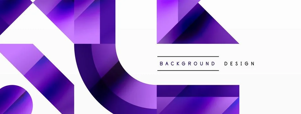 Glossy circle, square, triangle shapes minimalist geometric backdrop. Sleek 库存插图