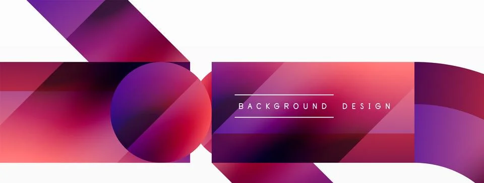 Glossy circle, square, triangle shapes minimalist geometric backdrop. Sleek 库存插图