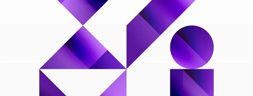 Glossy circle, square, triangle shapes minimalist geometric backdrop. Sleek イラスト素材