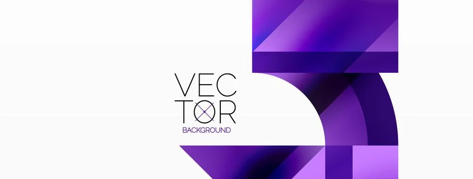 Glossy circle, square, triangle shapes minimalist geometric backdrop. Sleek 库存插图