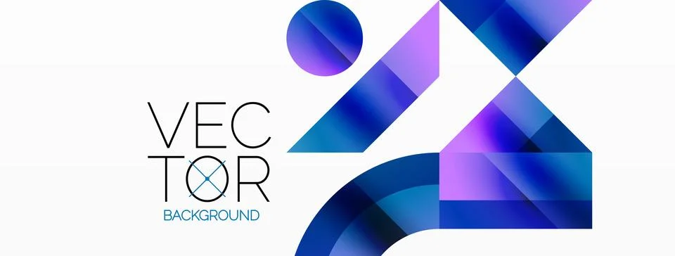 Glossy circle, square, triangle shapes minimalist geometric backdrop. Sleek 库存插图