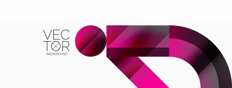 Glossy circle, square, triangle shapes minimalist geometric backdrop. Sleek Stock Illustration