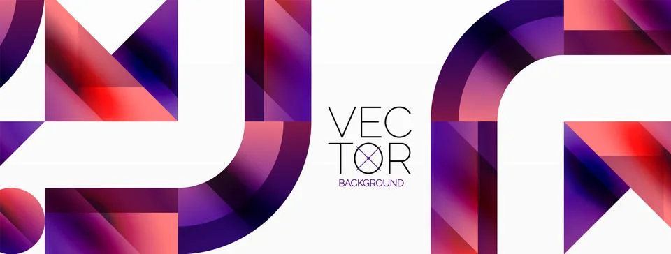 Glossy circle, square, triangle shapes minimalist geometric backdrop. Sleek Stock Illustration