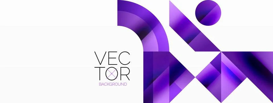 Glossy circle, square, triangle shapes minimalist geometric backdrop. Sleek イラスト素材