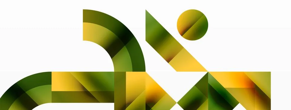 Glossy circle, square, triangle shapes minimalist geometric backdrop. Sleek 库存插图