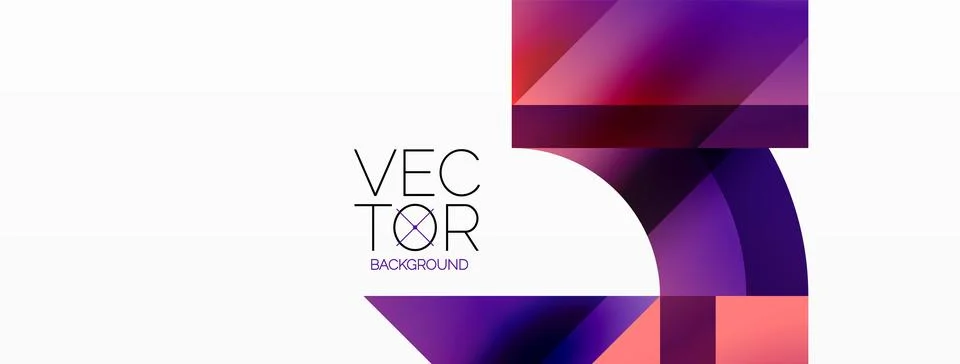 Glossy circle, square, triangle shapes minimalist geometric backdrop. Sleek Stock Illustration