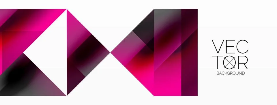 Glossy circle, square, triangle shapes minimalist geometric backdrop. Sleek Stock Illustration