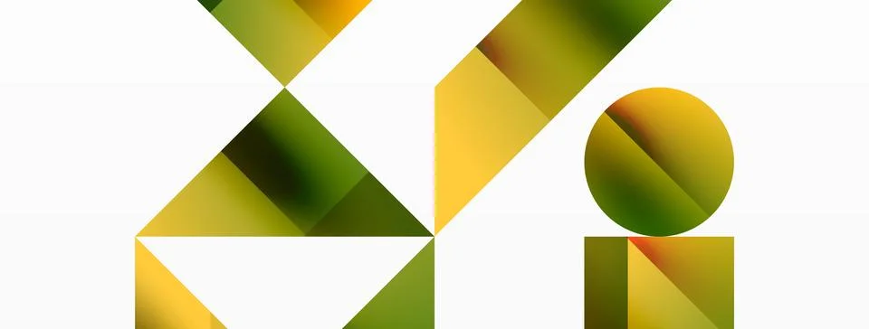 Glossy circle, square, triangle shapes minimalist geometric backdrop. Sleek 库存插图